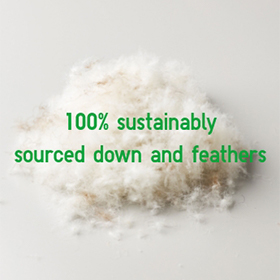 100% sustainably sourced down and feathers