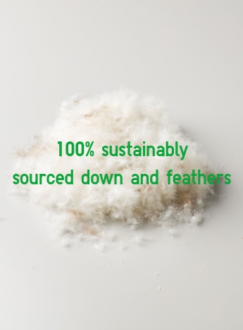 100% sustainably sourced down and feathers