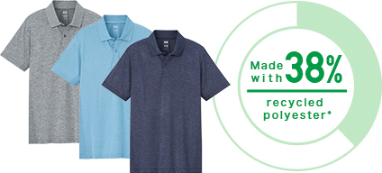 DRY-EX Polo Shirt (short-sleeve) Made with recycled polyester 38%