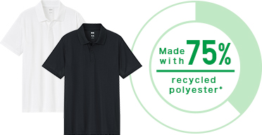 DRY-EX Polo Shirt (short-sleeve) Made with recycled polyester 75%