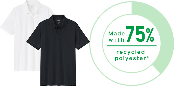 DRY-EX Polo Shirt (short-sleeve) Made with recycled polyester 75%