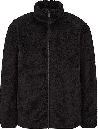 MEN FLUFFY FLEECE ZIPPED JACKET