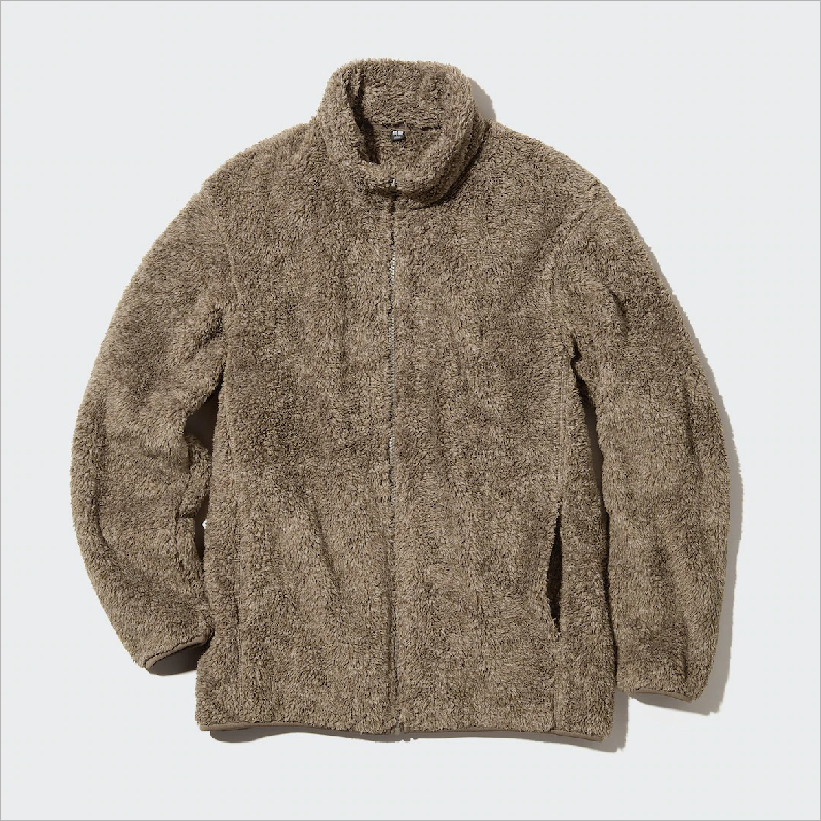 MEN FLUFFY YARN FLEECE FULL-ZIP JACKET