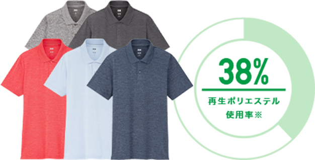 ドライEXポロシャツ (半袖) 再生ポリエステル使用率※ 38%